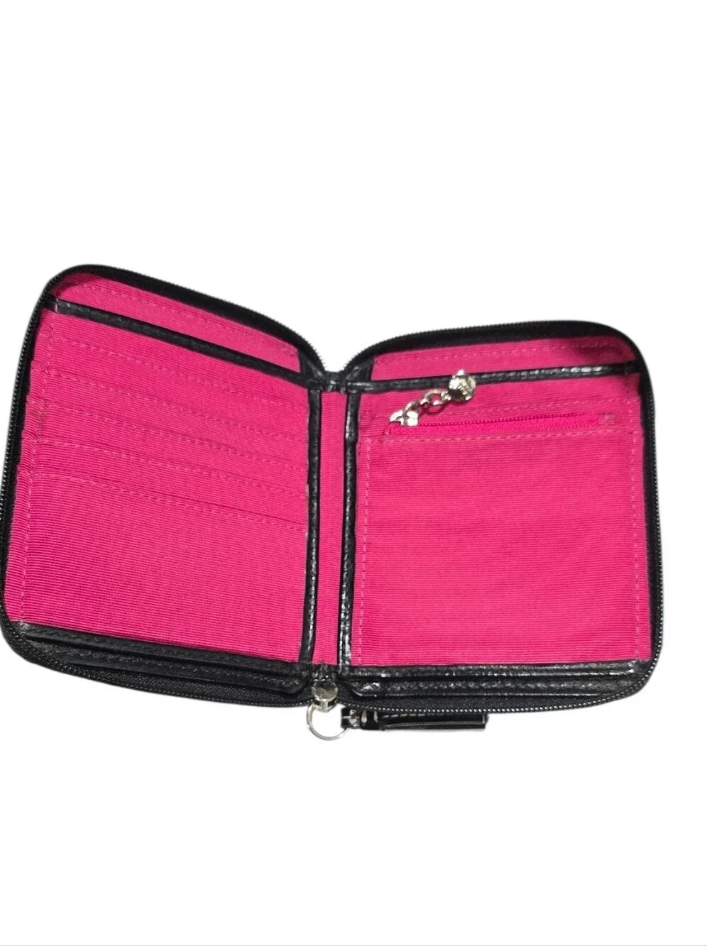 Coach Black Signature Jacquard Zip Around Card Wallet